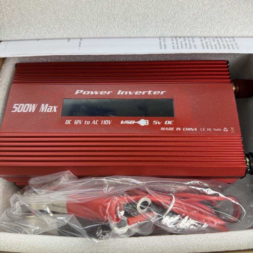 Car Power Converter DC 12v To AC 110v, 500w Max ,USB 5v DC